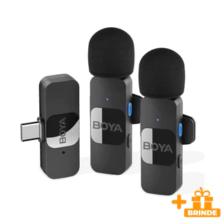 Microfone Lapela Boya By-v20 para Dispositivo Android Porta Usb C Preto