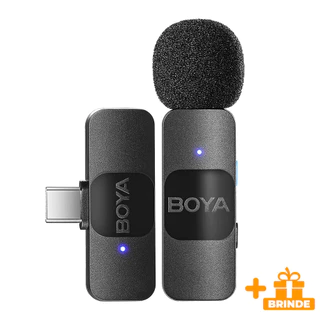 Microfone Boya by-v10 Lapela Apenas p/iPhone 15 e Android Usb C Preto