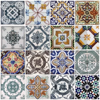 Papel De Parede Lavável Azulejo Português Mosaico Adesivo Fácil Instalação
