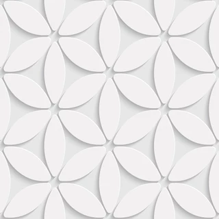 Papel De Parede Floral Efeito Gesso 3D Flor Mosaico Geométrico Branco Adesivo Rolo