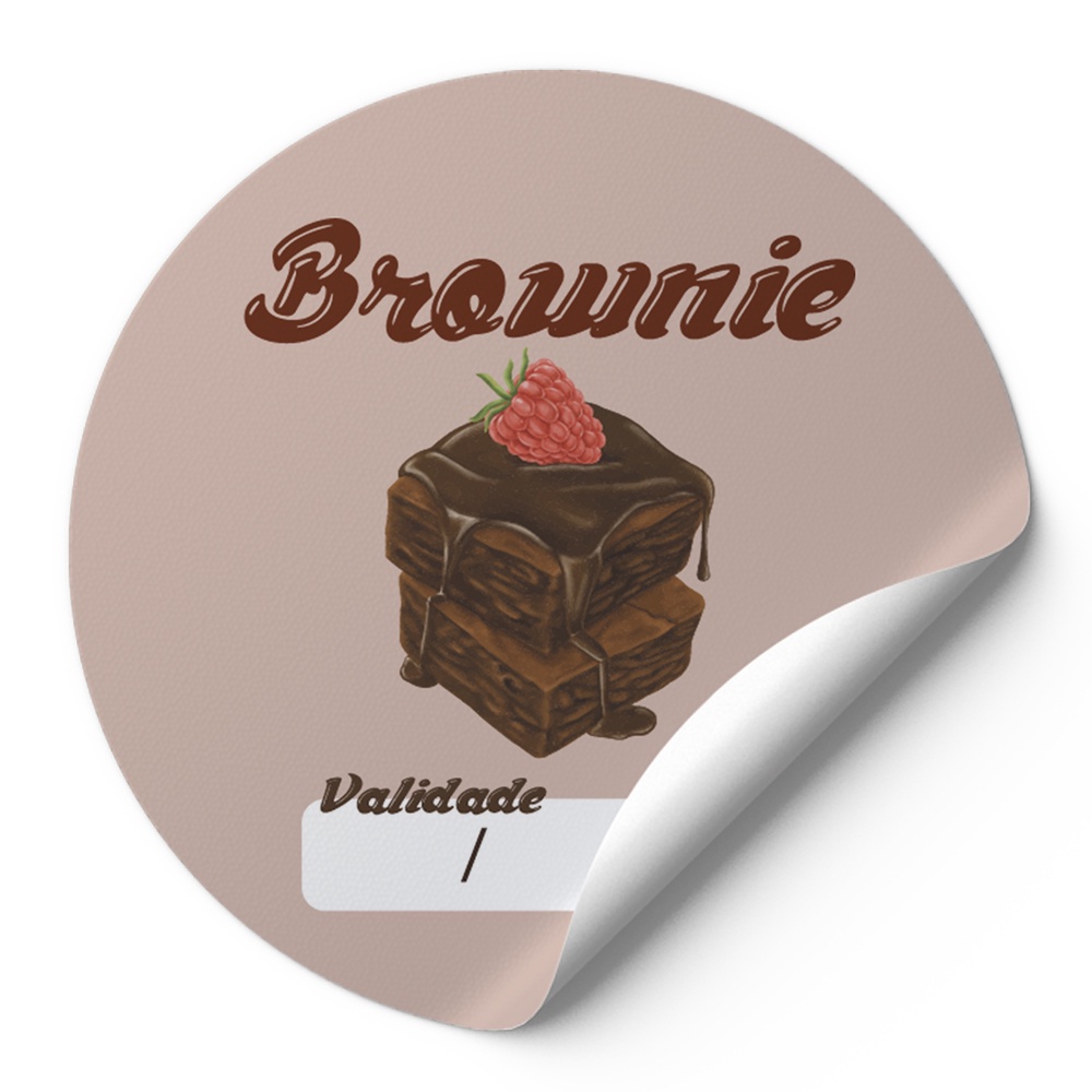 120 Rotulos Redondo Autocolante Adesivo Brownie Validade Modelo ...
