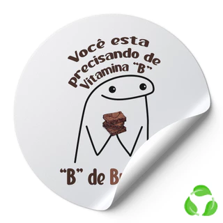 144 Adesivo Decorativo Rotulos Flork Bentô Você Esta Precisando De Vitamina "B" De Brownie Branco