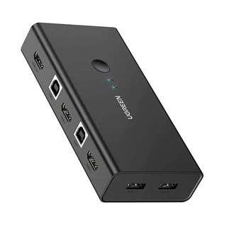 Ugreen Switch HDMI 2 Entradas 1 Saída Comutador KVM Preto