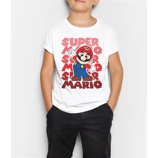 Camiseta Infantil Mario Bros Nintendo Snes Super LK-071