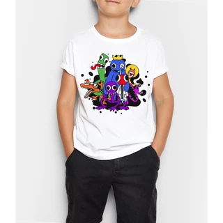 Camiseta Infantil Azul Rainbow Friends Blue Turma do Roblox LK-048
