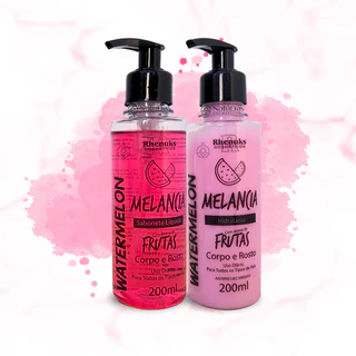 Kit Melancia (Sabonete Líquido + Hidratante) Experiência Frutal Em Aromas Exclusivos Para Cuidados Diários