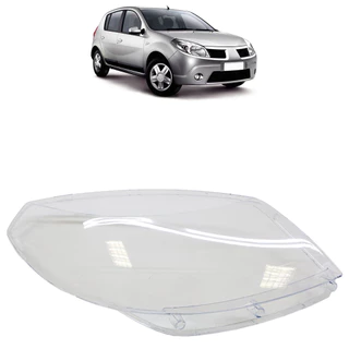 Par Lente Farol Dianteiro Sandero 2007 2008 2009 2010 2011 Lente Lisa Acrilico Transparente