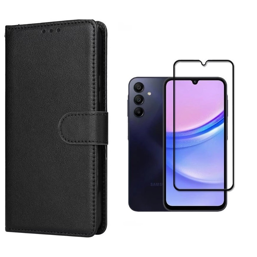 Capa Capinha Case Carteira Flip + Pelicula vidro 3D Samsung Galaxy A15 5G