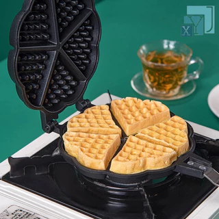 Panela Para Waffle 5 Grades frigideira Molde Antiaderente pedra médica Love Waffle Cozinha