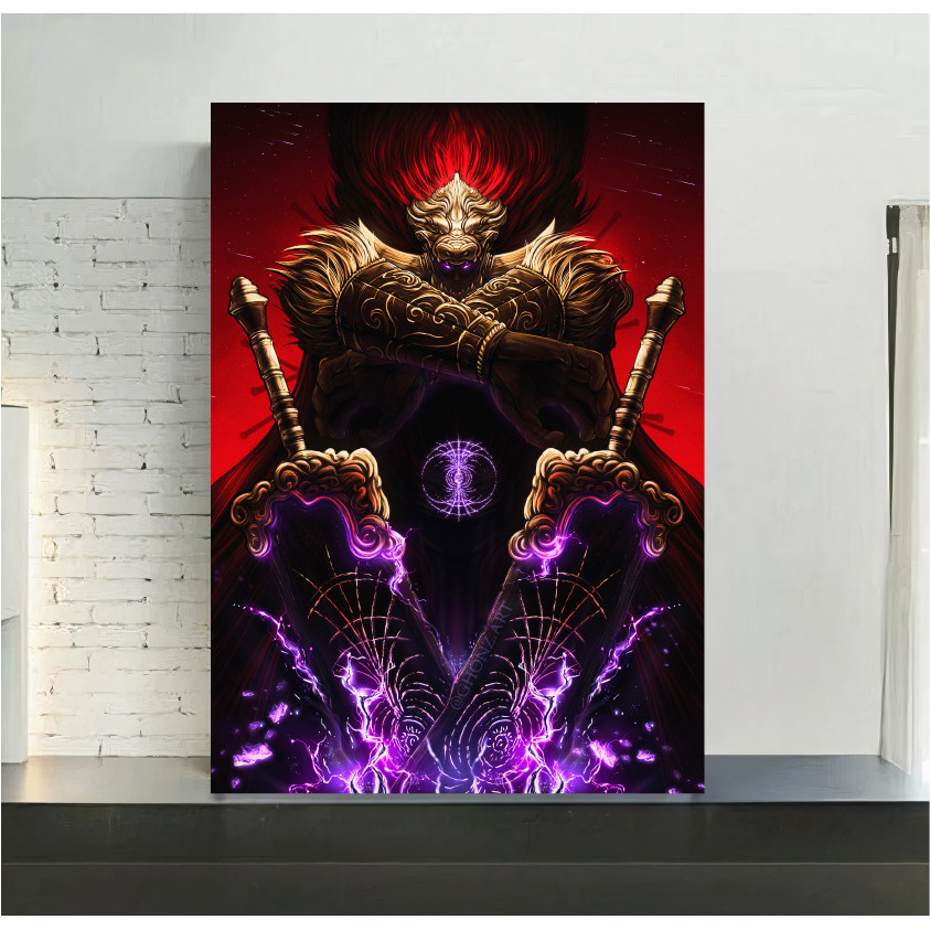 Quadro de mdf poster moldura, Jogo, Elden Ring, Radahn