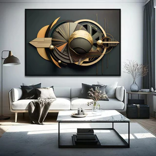 Quadro Decorativo 110x80cm Grande Hd Abstrato Medieval Hall Casa Sala Quarto Decoração De Parede Mdf Adesivo Grande