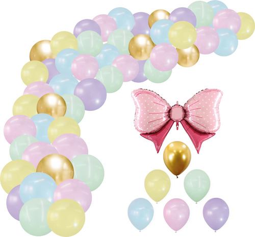 Kit Arco Balão Desconstruido Bexigas Candy Colors Tons Pastéis Promo