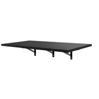 1 Prateleira Preta Mdf 120x40 Mão Francesa - Decoração