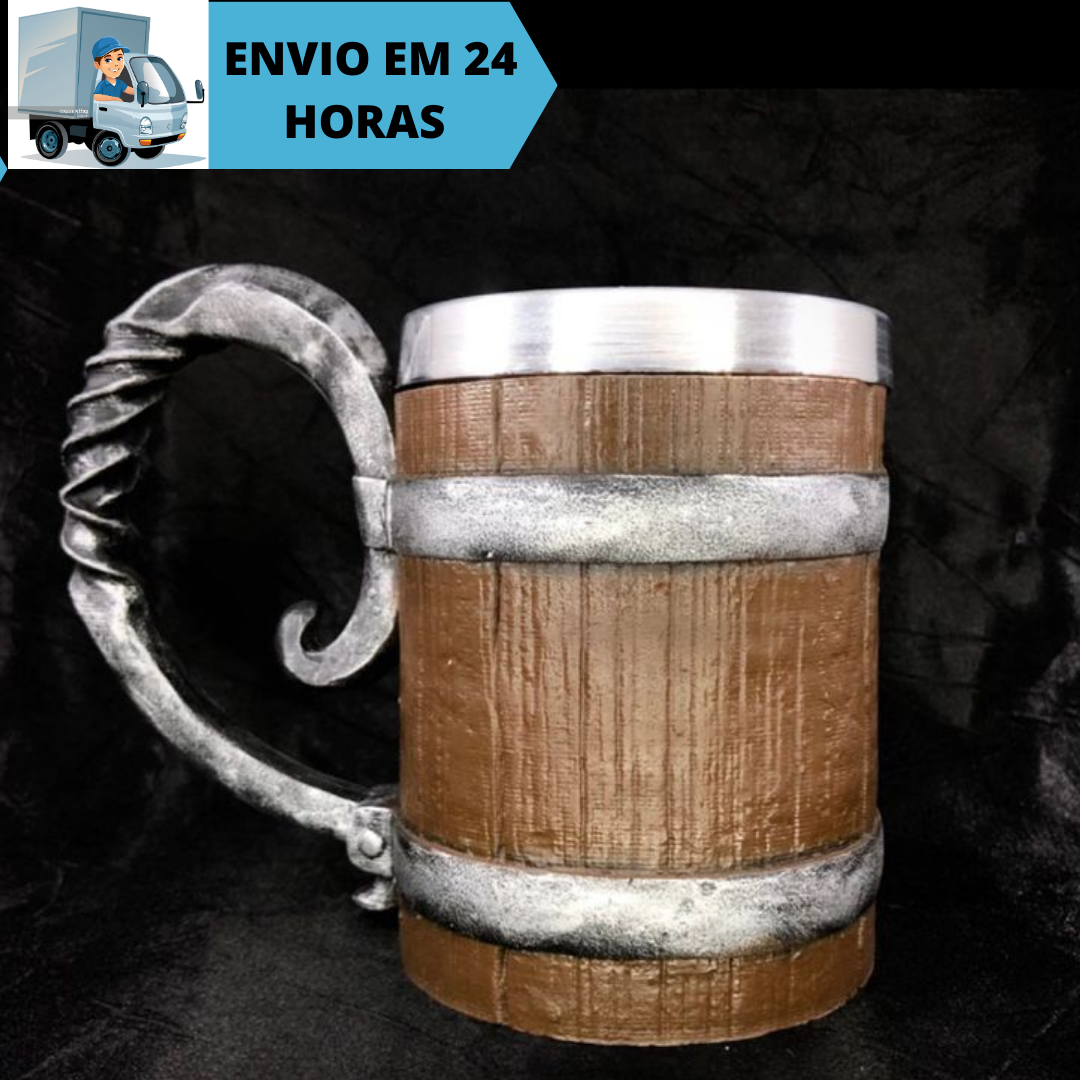 Caneca/Copo Barril Cilíndrico Medieval Viking 3D Resina promoção preço da fábrica
