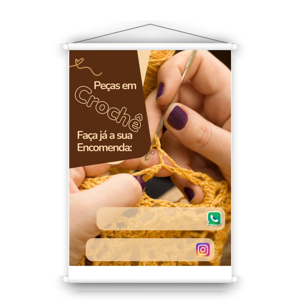 Transforme Seu Ambiente: Banner Crochet Crochê 40x60cm Ref:2 | SEM ...