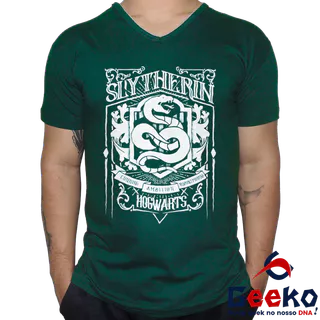 Camiseta Sonserina 100% Algodão Hogwarts Harry Potter Slytherin Geeko Shirts 08