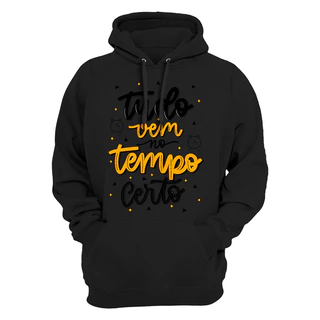 Moletom Estampado Blusa De Frio Bolso Capuz Estampado Quentinho Tempo Certo