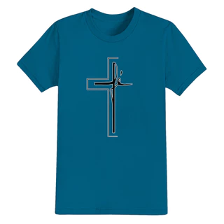Camiseta Algodão Estampada Cristã Confortável Cruz Fé