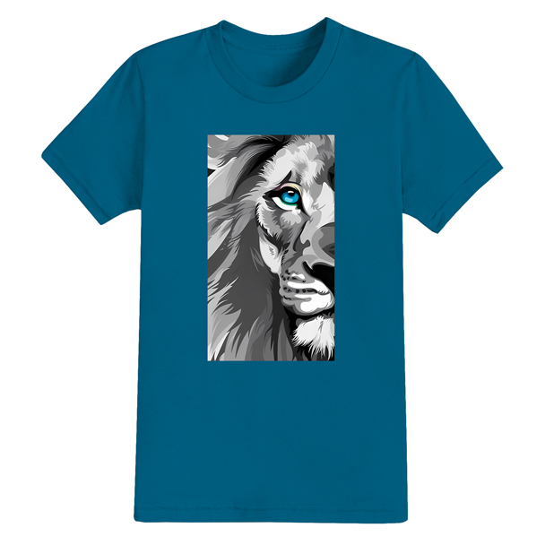 Camiseta 100% Algodão Confortável Estampada Cristã T-Shirt Lion Fé