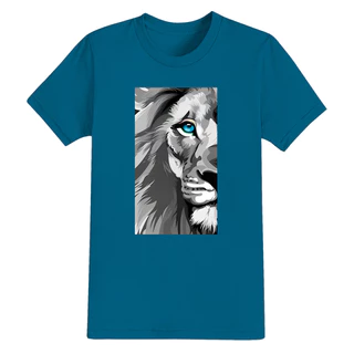 Camiseta 100% Algodão Confortável Estampada Cristã T-Shirt Lion Fé