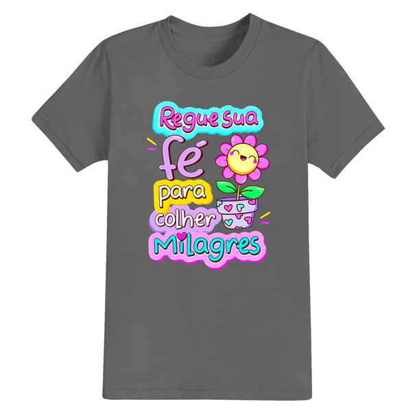 Camiseta Estampada Unissex Estampada Confortável Regue Sua Fé