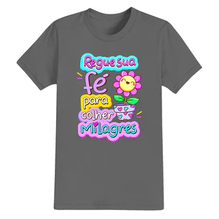 Camiseta Estampada Unissex Estampada Confortável Regue Sua Fé