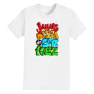 Camiseta 100% Algodão Confortável Estampada Cristã T-Shirt Jamais Desista