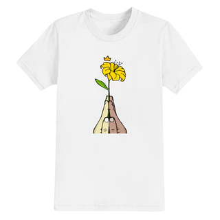 Camiseta Estampada Unissex Estampada Confortável Mão Flor