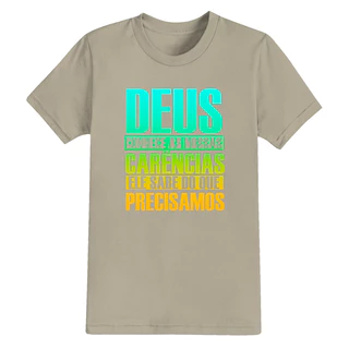 Camiseta Cristã Tecido Algodão Confortável Estampada Crenças