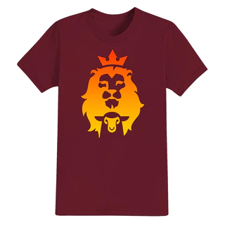 Camiseta Algodão Estampada Cristã Confortável Lion Sol