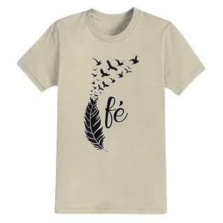 Camiseta 100% Algodão Confortável Estampada Cristã T-Shirt Fé Plant