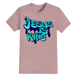 Camiseta Algodão Estampada Cristã Confortável Jesus Is King