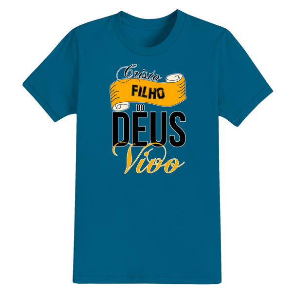 Camiseta Algodão Estampada Cristã Confortável Deus Vivo