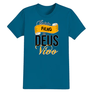 Camiseta Algodão Estampada Cristã Confortável Deus Vivo