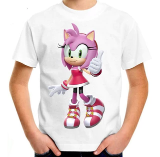 Camiseta Infantil Sonic The Hedgehog Amy Rose Game Filme 02