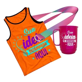 Kit 10 Unidades Canecas + Tirantes + Abadás Personalizados