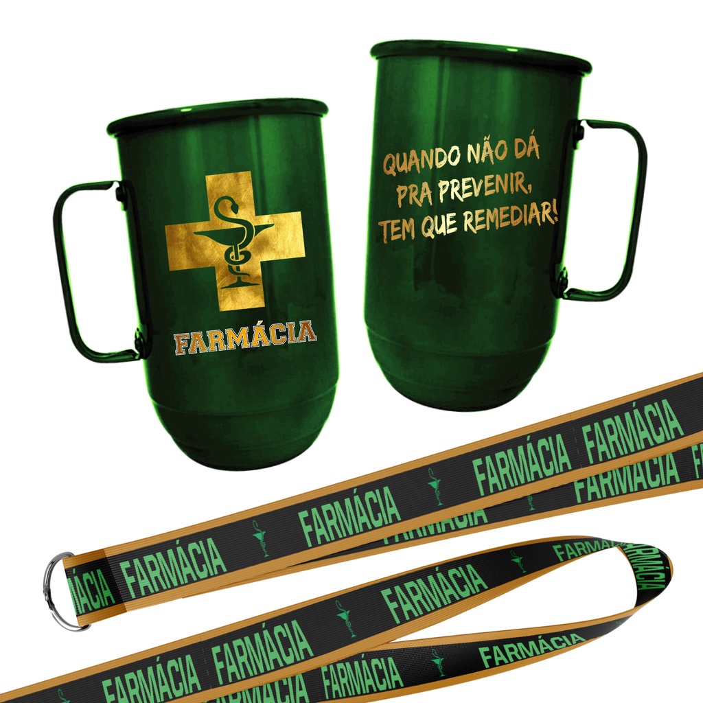 Caneca de Alumínio 850ml com Tirante Farmácia
