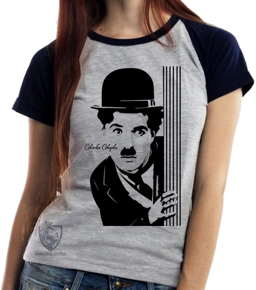 Baby Look Blusa Feminina ou Camiseta Unissex Charles Chaplin | Shopee ...
