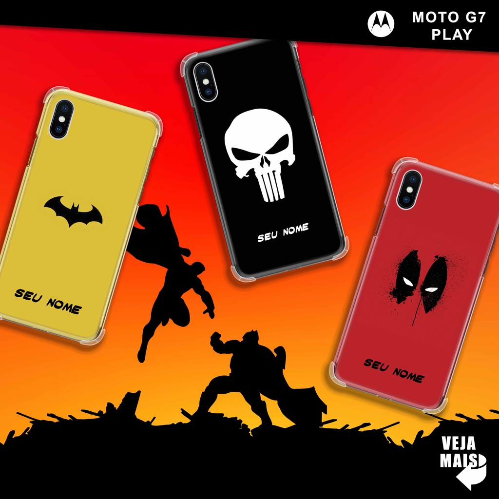 Capa Capinha - Motorola Moto G7 Play - Super Heróis Personalizado
