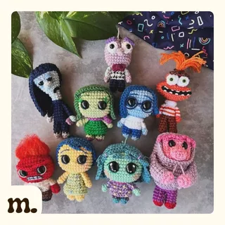 Emoções - Divertidamente - Amigurumi - Boneco - Pelúcia - Colecionável - Crochê - Chaveiro (Divertidamente - FanArt)