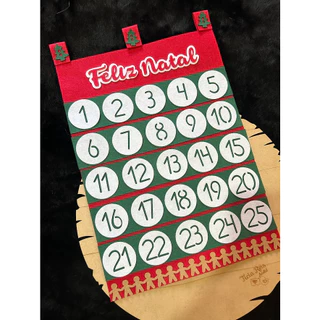 Recorte para criar calendário do advento de feltro cortado a laser Tamanho 32cm de altura , aplique para artesanato, aplique de natal, calendário do advento, calendário de natal