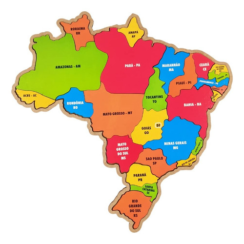 quebra cabeça mapa do brasil cidades capital montar newart