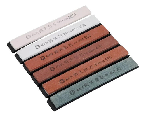 conjunto 6 pedras amolar afiar f4c4 granulação 80/400/1500/3000
