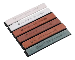 conjunto 6 pedras amolar afiar f4c4 granulação 80/400/1500/3000
