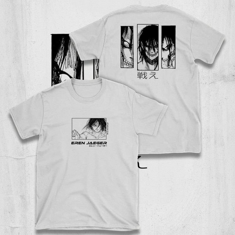 Camiseta Eren attack on Titan Anime Moda Otaku Masculina Feminino 100% ...