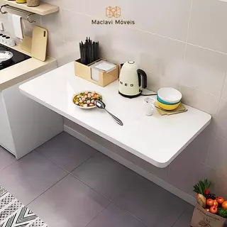 Mesa Dobrável de Parede Retrátil 60cm x 30cm Cozinha Sala Quarto Escritório Compacta