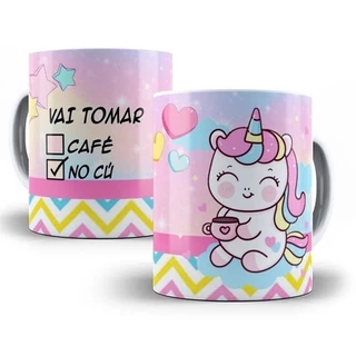 Caneca Xicara Porcelana Unicornio Teu Cu Meu Cu Meu Ovo