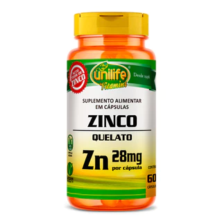 Zinco Quelato Zn Unilife 60 Cápsulas