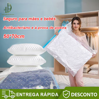 Kit 10 Saco a Vacuo Organização de Roupas Mala Viagem Guarda Roupa