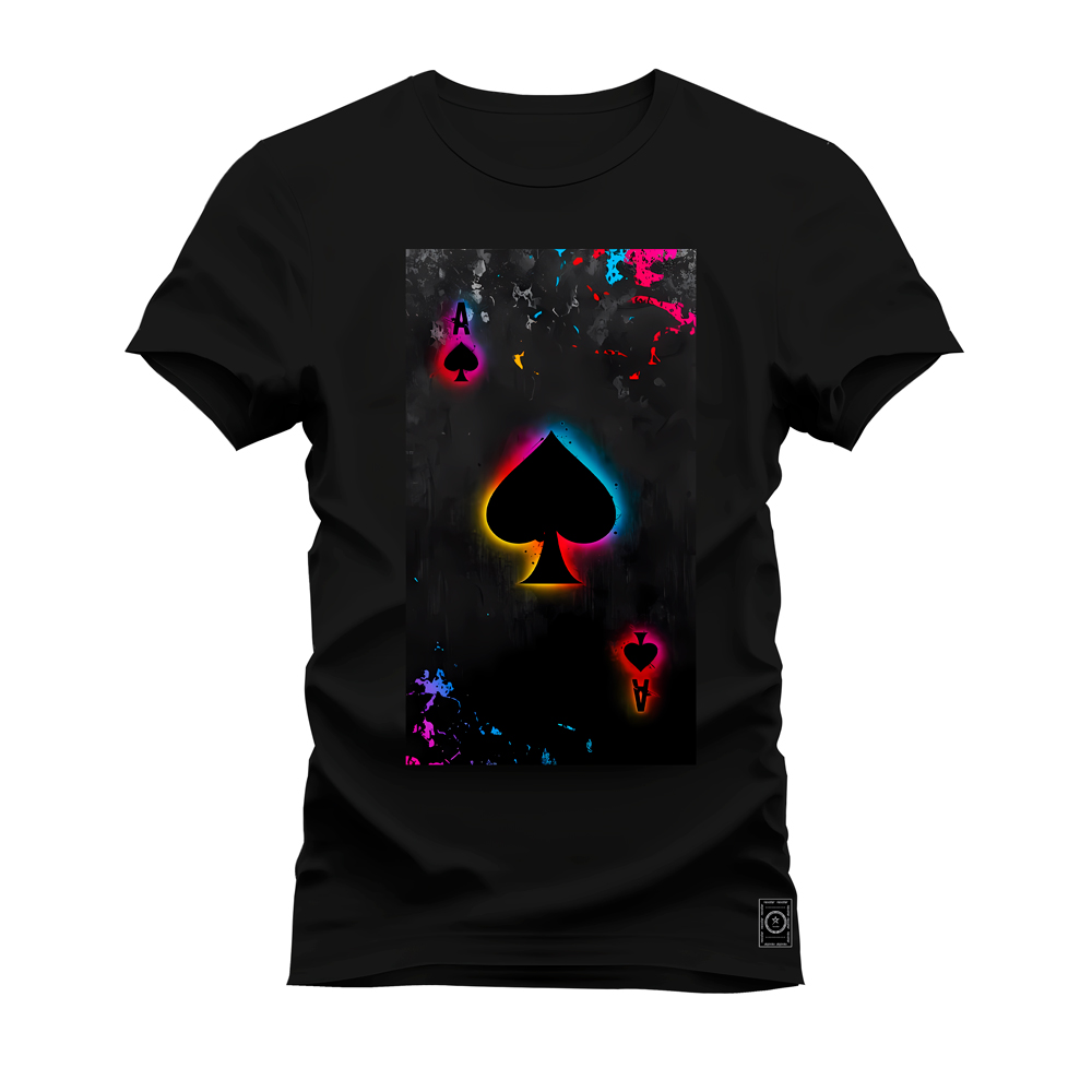 Camiseta Plus Size Algodão Confortável Carta Black